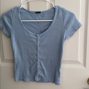 Blue buttoned down shirt//brandy melville